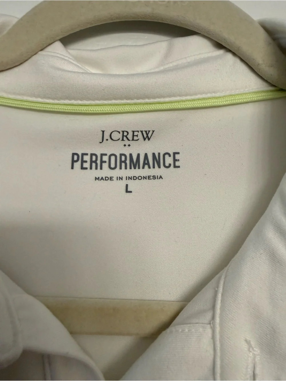 J.Crew Performance Polo Shirt Mens L White Stretch Golf Preppy Classic